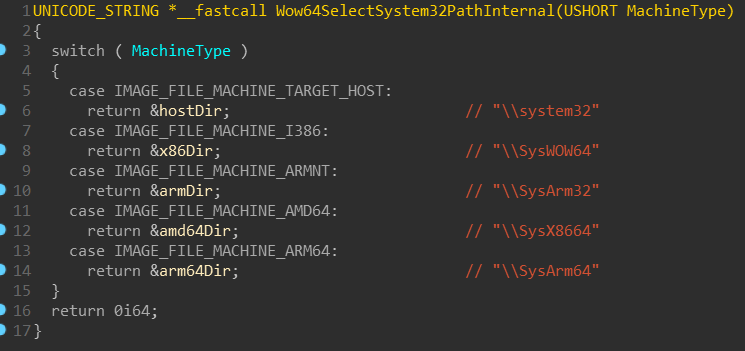 Wow64SelectSystem32PathInternal