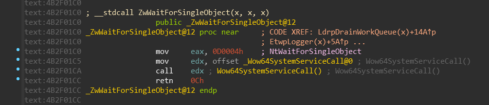 NtWaitForSingleObject (x64)