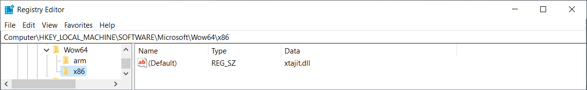 \Registry\Machine\Software\Microsoft\Wow64\x86 (ARM64)