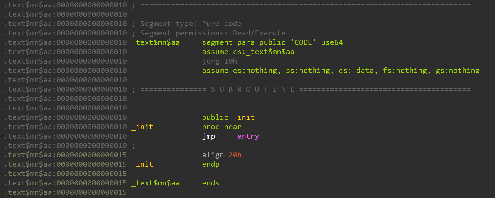 IDA: .text$mn$aa